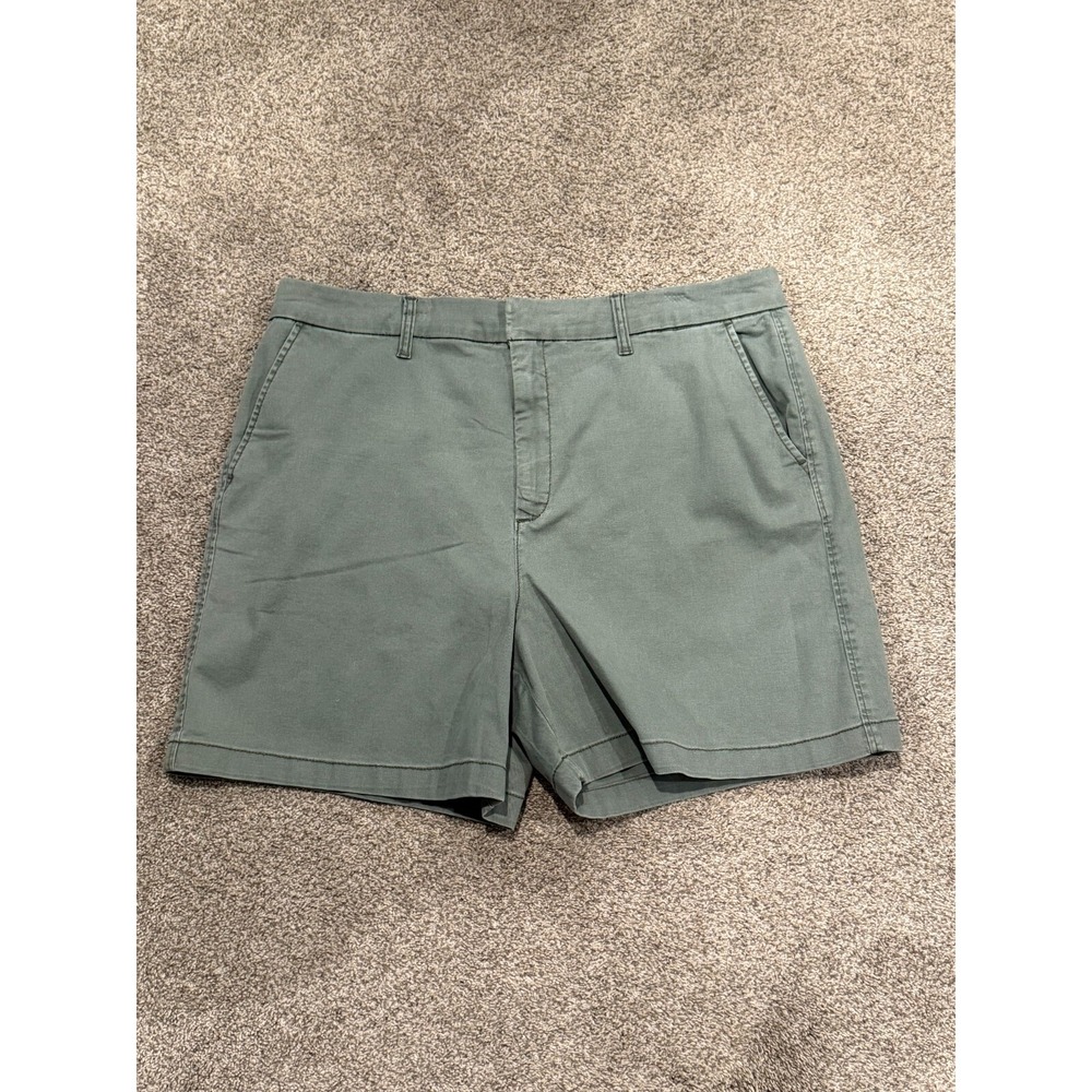 Anne Klein Jeans Chino Shorts Women's 20‎ Green Cotton Slash Pockets High-Rise